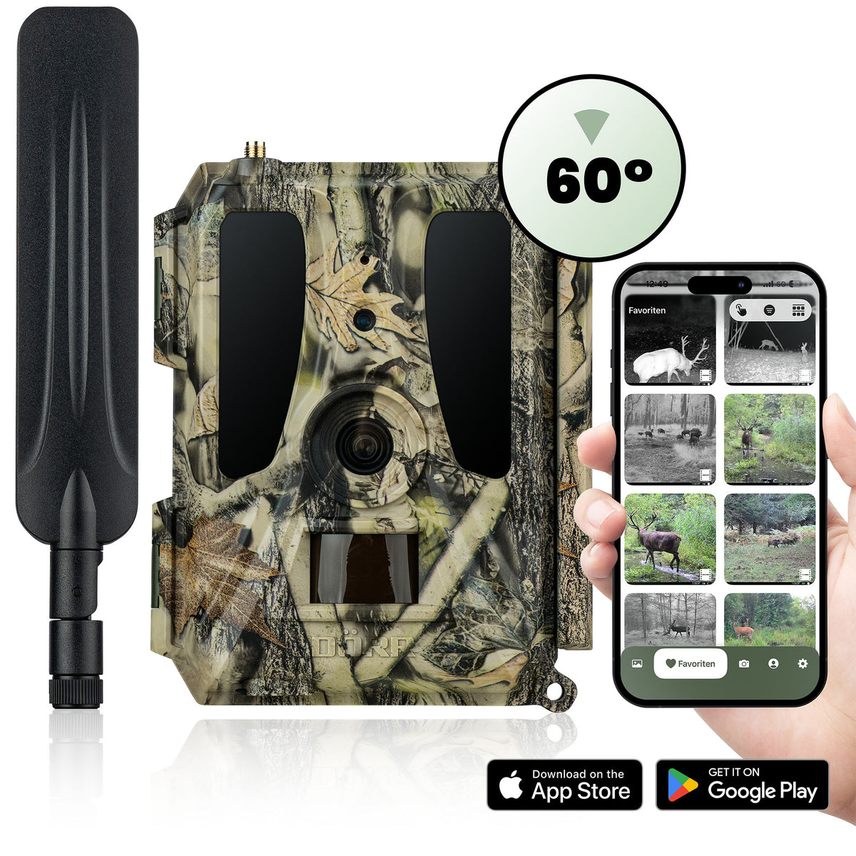 Wildkamera Cloud Pro 4G - Simlockfrei, APP, Akku- & Batteriebetrieb – Standard 60° / Einzeln