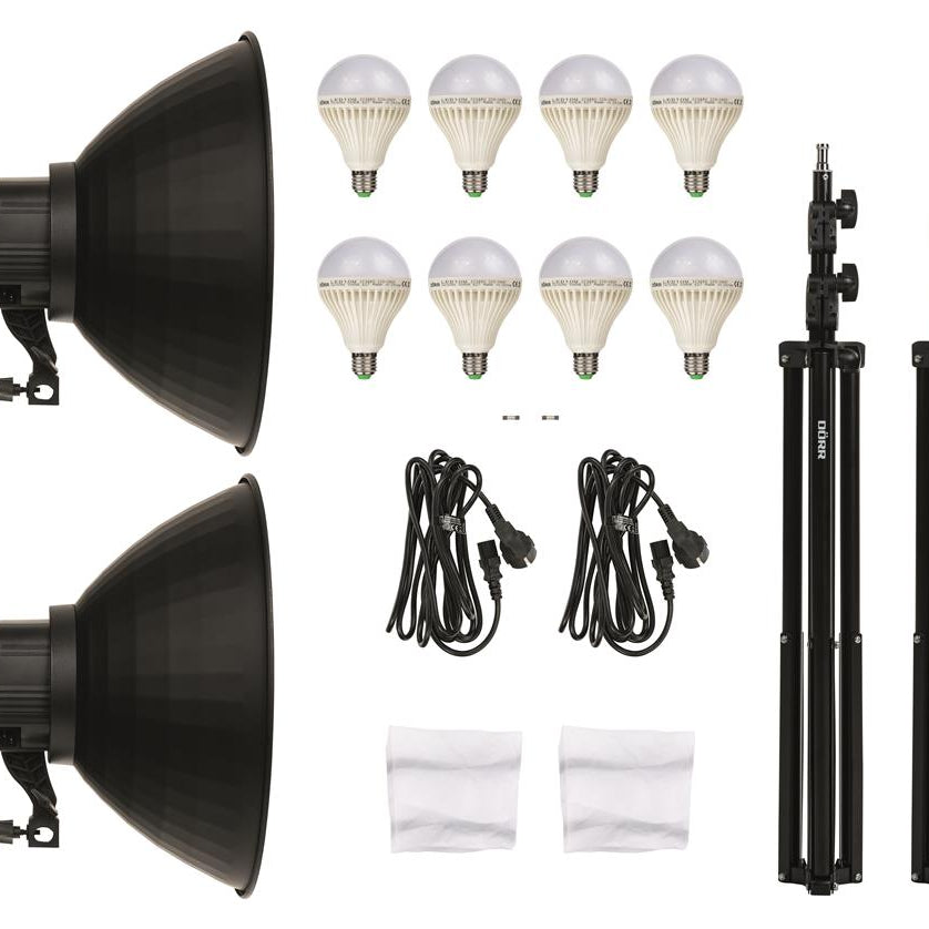 LED Dauerlicht DL-400 – 2 Stück - á 4x10W Birnen