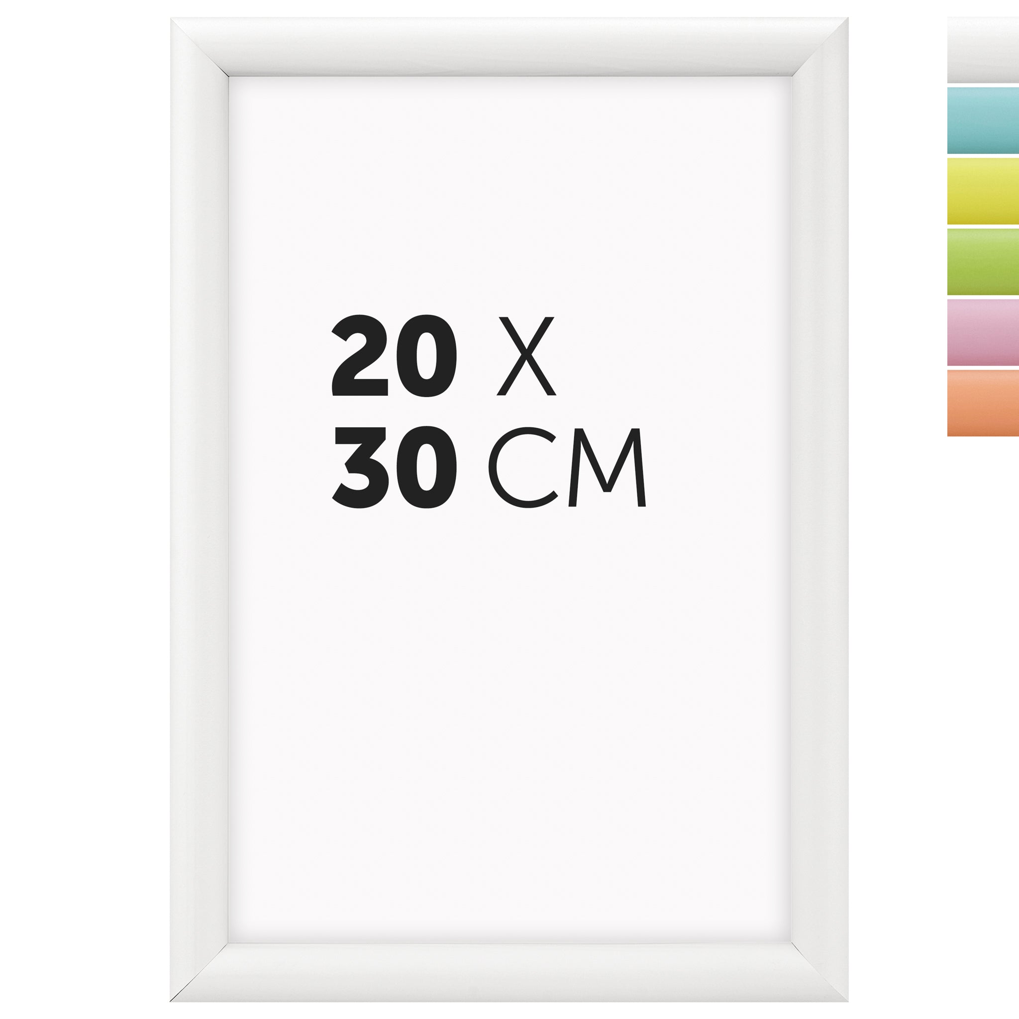 DÖRR Holz-Bilderrahmen Candy weiß 20 x 30 cm mit halbrunder Leiste und Übersicht der sechs Farbvarianten