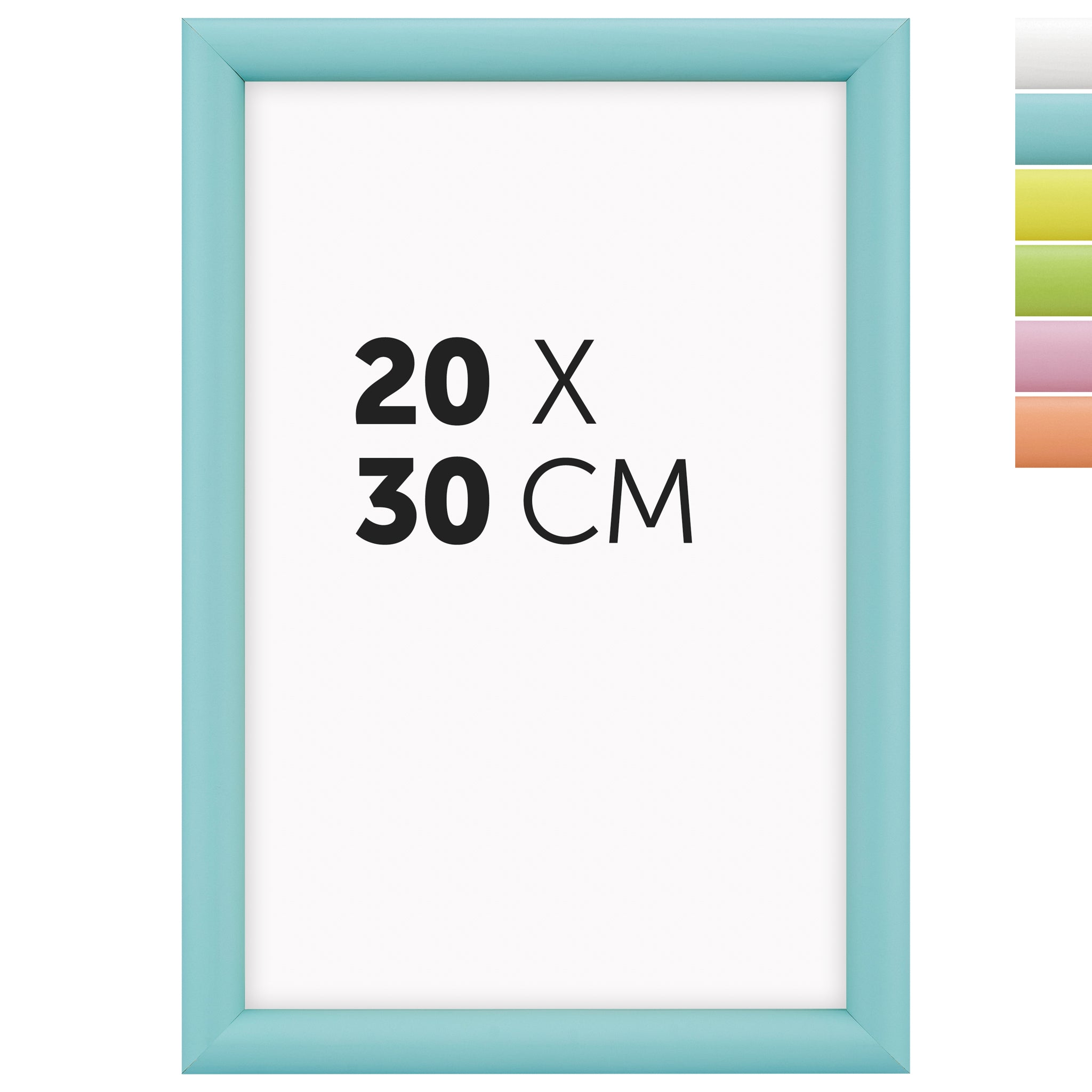 DÖRR Holz-Bilderrahmen Candy hellblau 20 x 30 cm mit halbrunder Leiste und Übersicht der sechs Farbvarianten