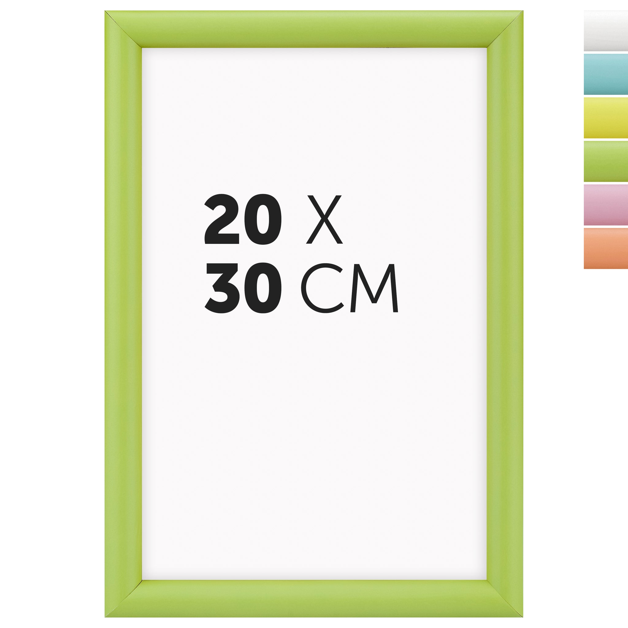 DÖRR Holz-Bilderrahmen Candy grün 20 x 30 cm mit halbrunder Leiste und Übersicht der sechs Farbvarianten