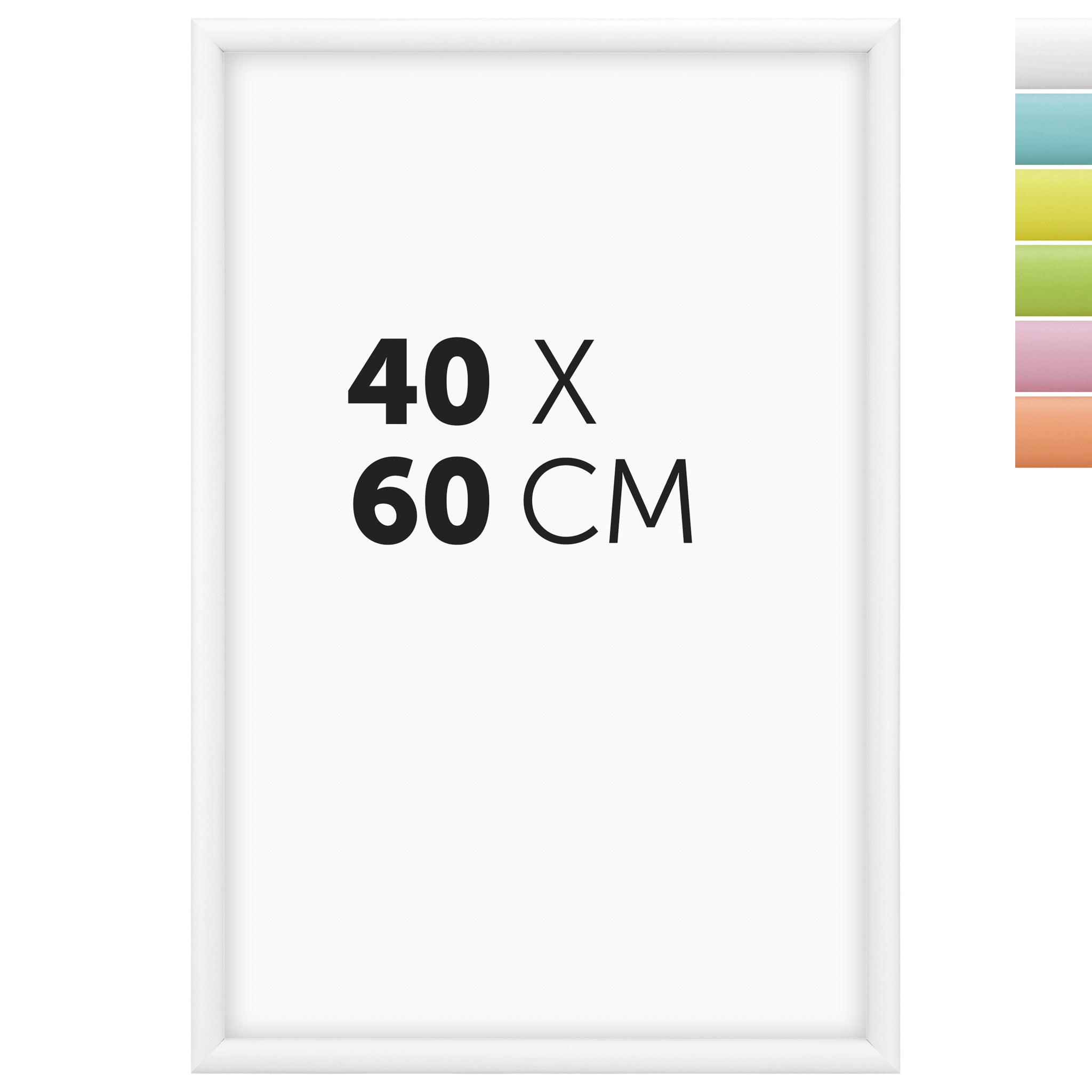 DÖRR Holz-Bilderrahmen Candy weiß 40 x 60 cm mit halbrunder Leiste und Übersicht der sechs Farbvarianten