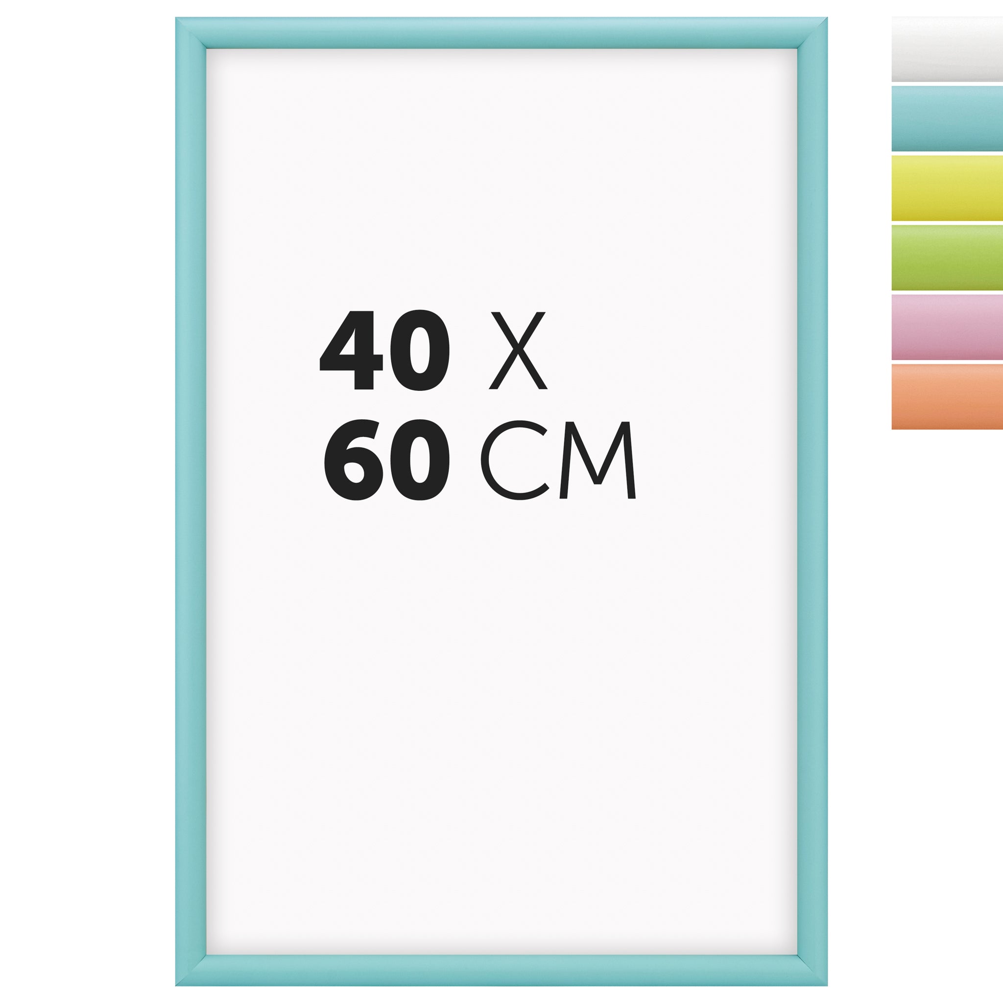 DÖRR Holz-Bilderrahmen Candy hellblau 40 x 60 cm mit halbrunder Leiste und Übersicht der sechs Farbvarianten