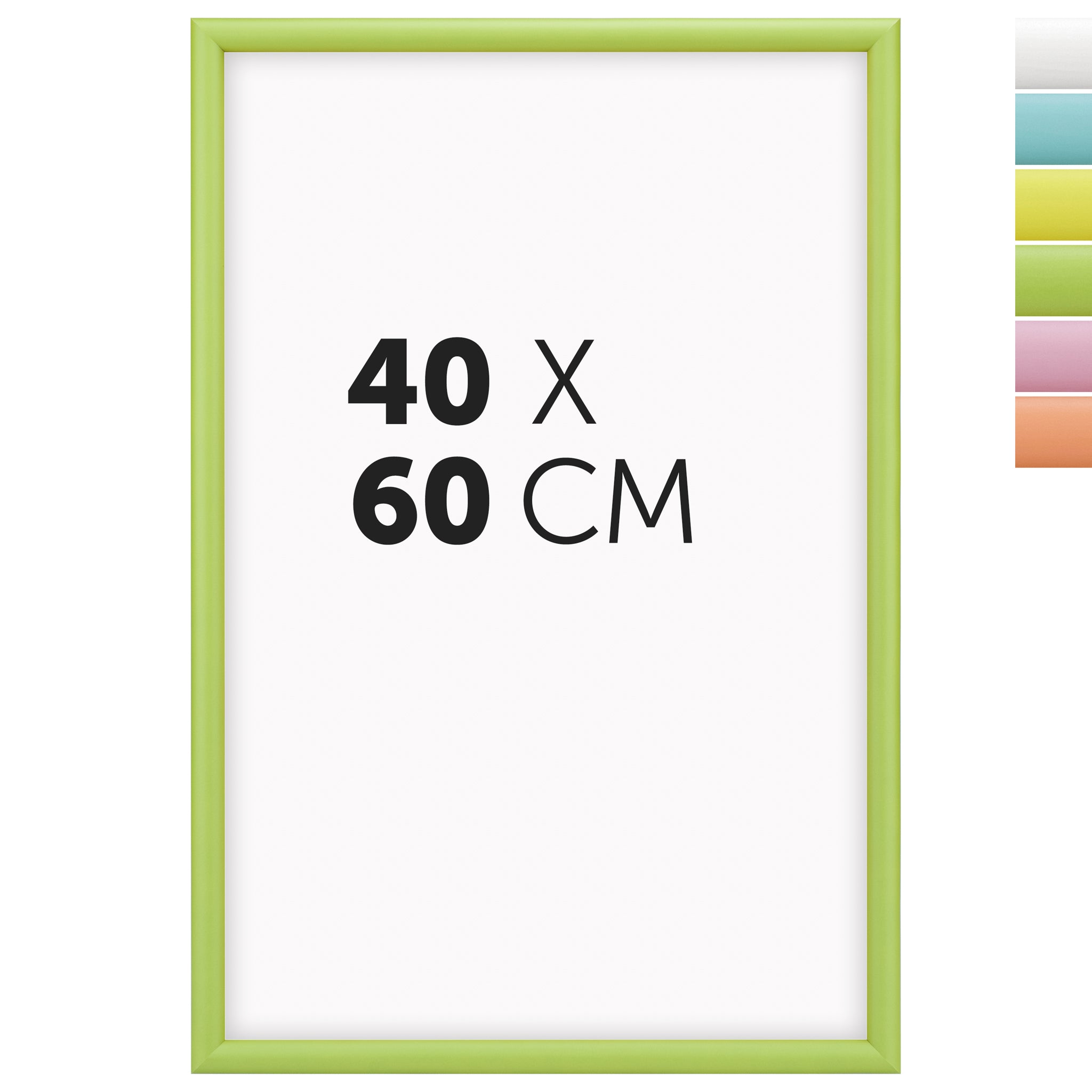DÖRR Holz-Bilderrahmen Candy grün 40 x 60 cm mit halbrunder Leiste und Übersicht der sechs Farbvarianten