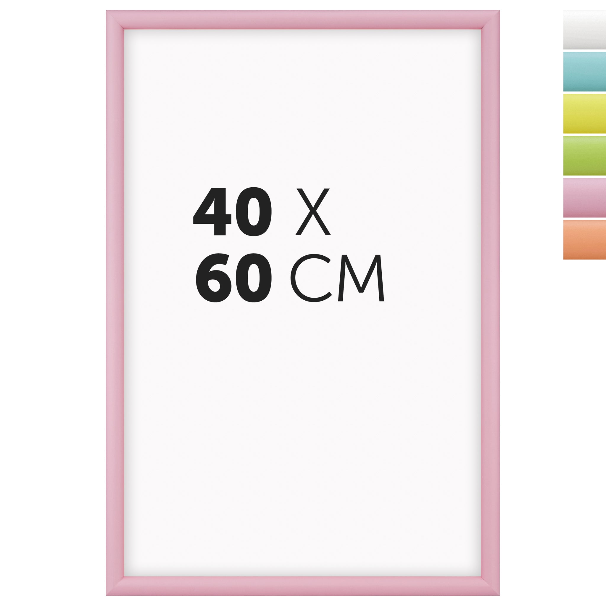 DÖRR Holz-Bilderrahmen Candy pink 40 x 60 cm mit halbrunder Leiste und Übersicht der sechs Farbvarianten