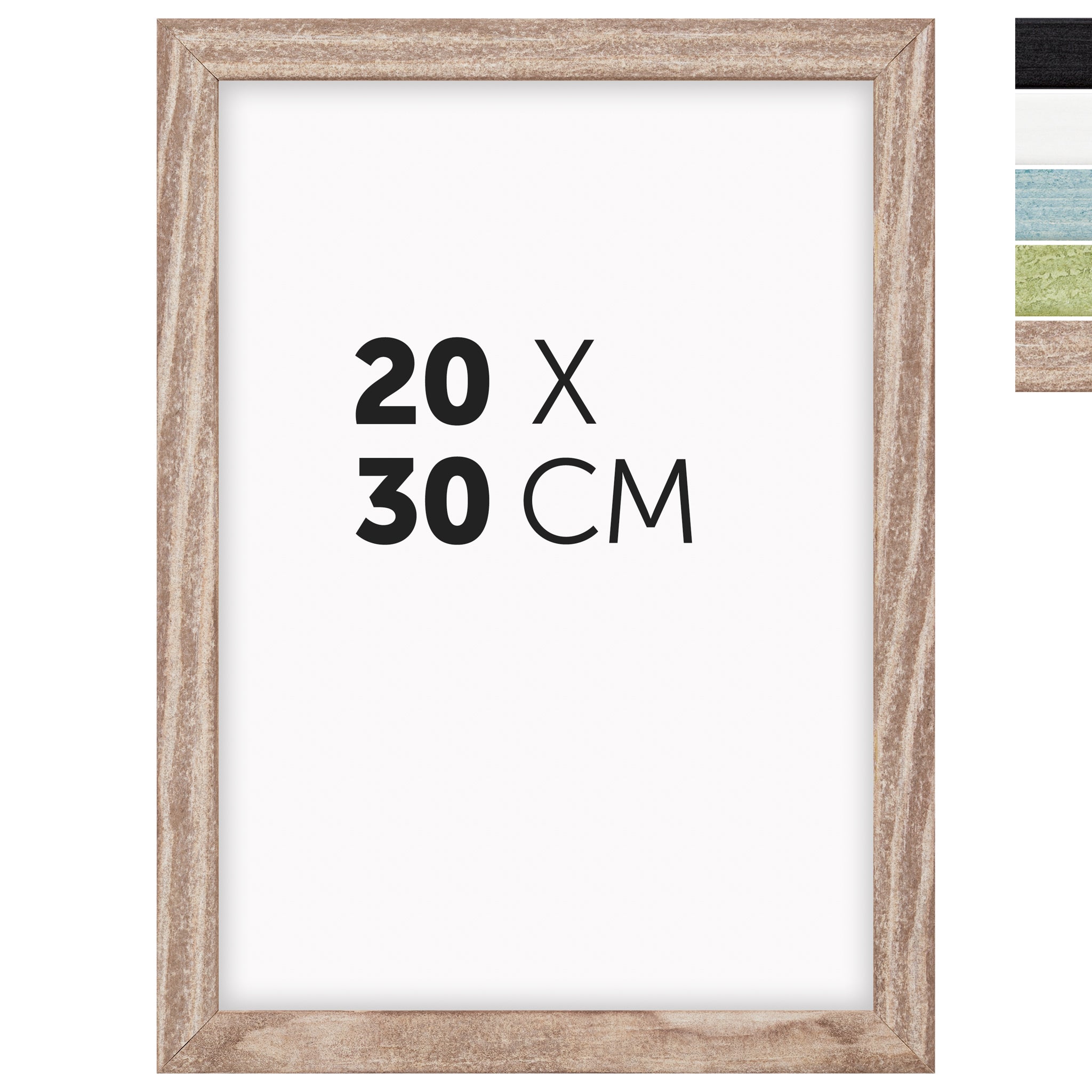 DÖRR Echtholz-Bilderrahmen Woody in Braun 20 x 30 cm mit schmaler Leiste, inklusive Darstellung der 5 Farbvarianten