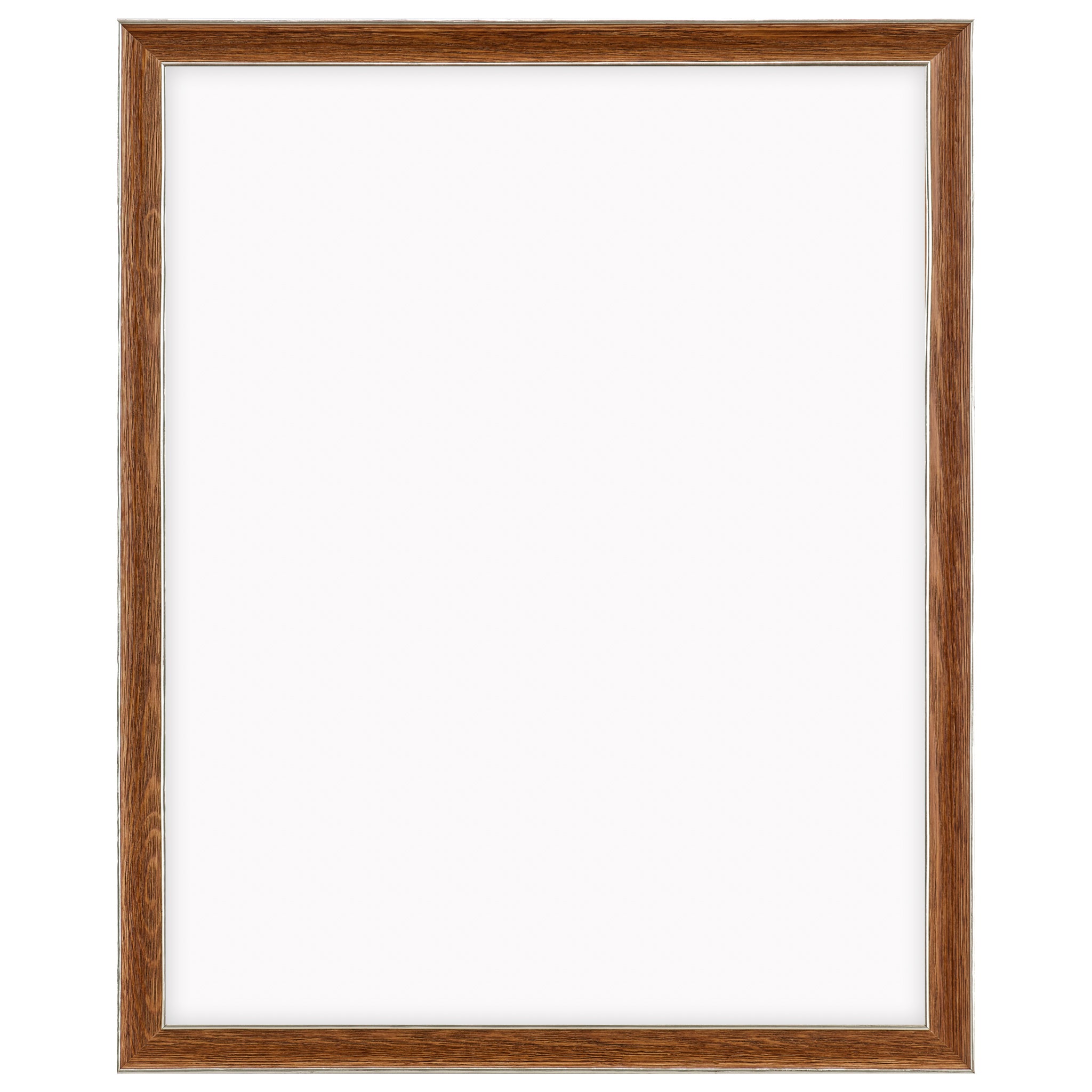 DÖRR Echtholz-Bilderrahmen Aristo in Braun mit breiter Leiste, goldener Innen- und Außenkante und Acrylscheibe, frontal