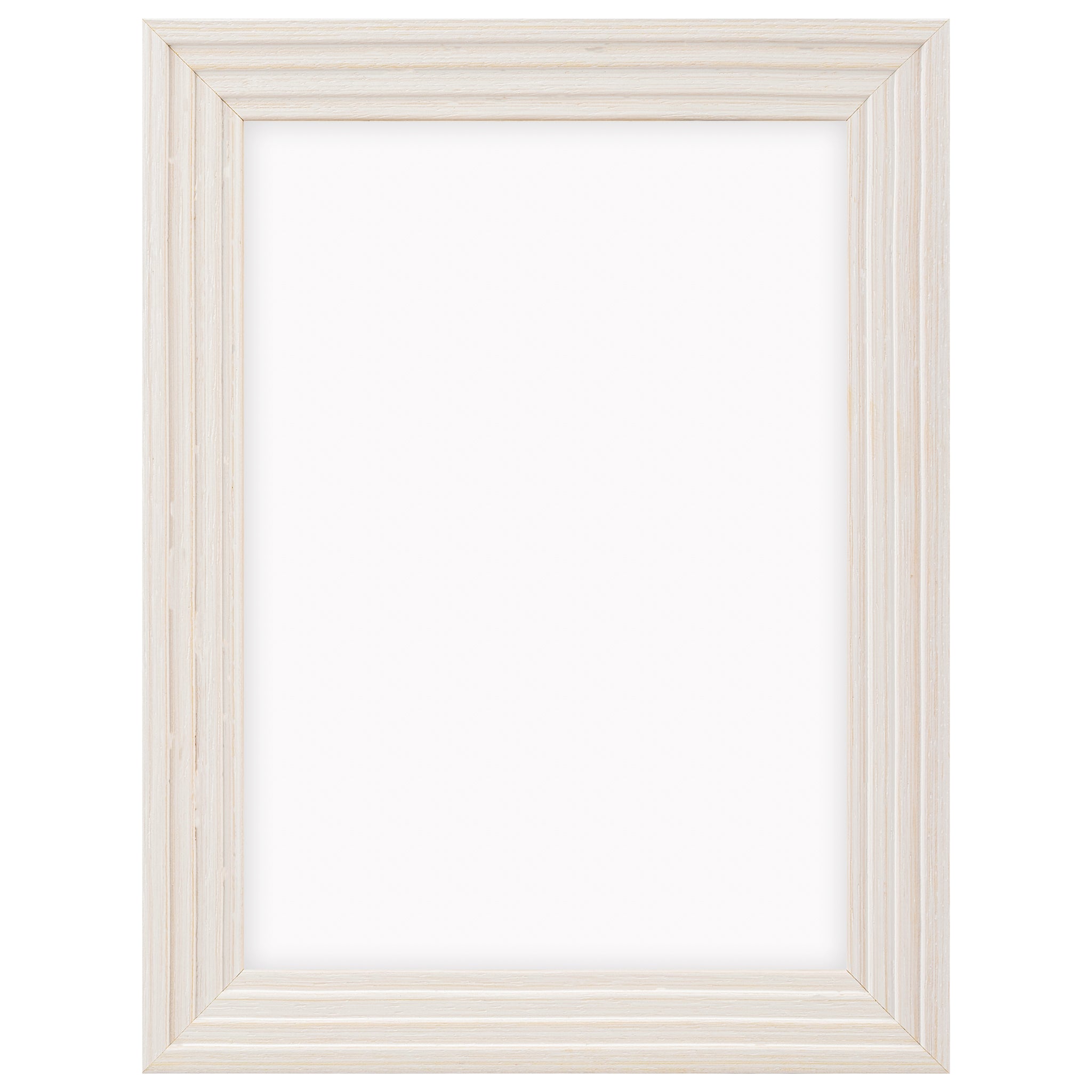 DÖRR Echtholz-Bilderrahmen Aurora in Weiß mit breiter Rahmenleiste in Stufenoptik und Acrylscheibe