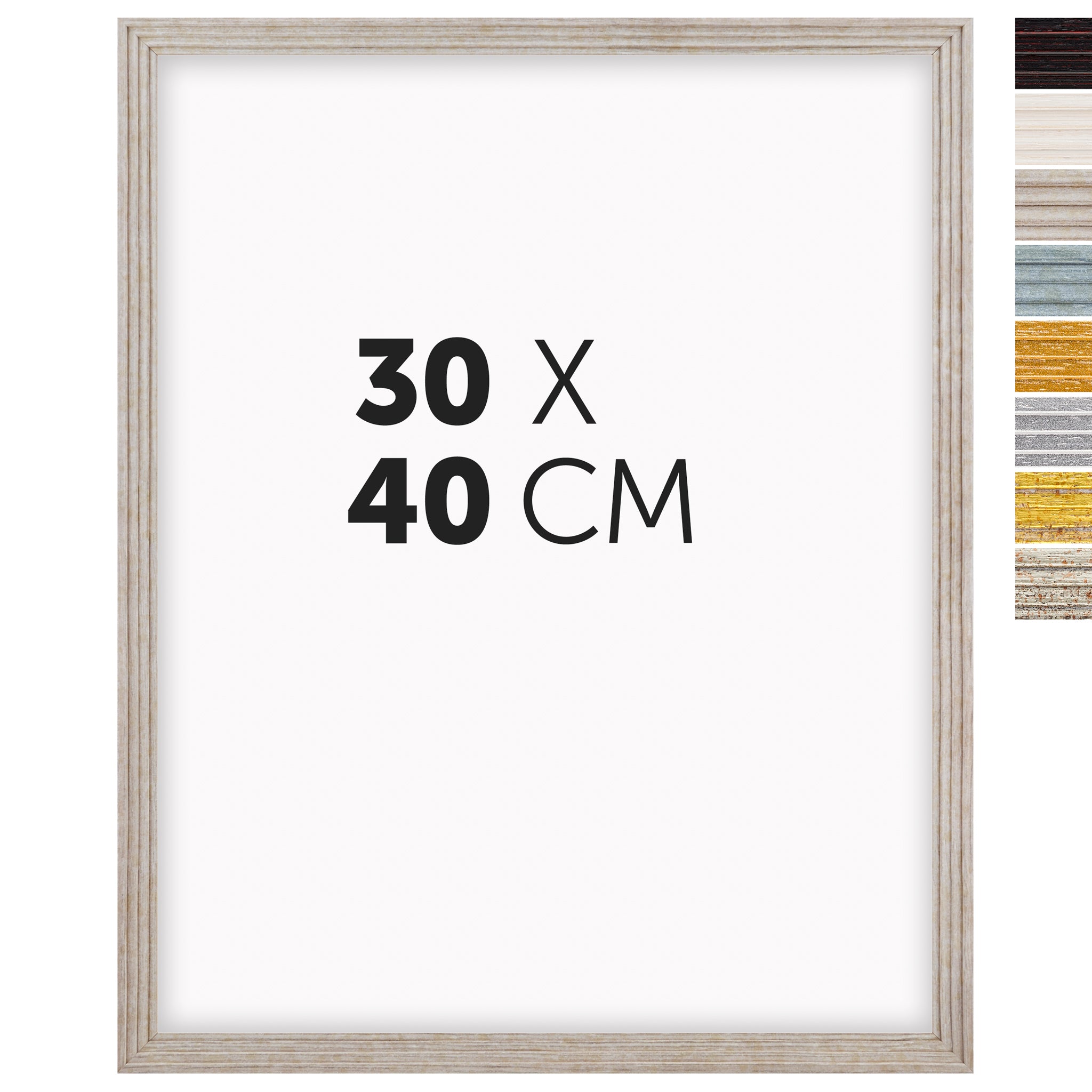 DÖRR Echtholz-Bilderrahmen Aurora in Beige 30 x 40 cm mit Stufenprofil, mit Darstellung der 8 Farbvarianten