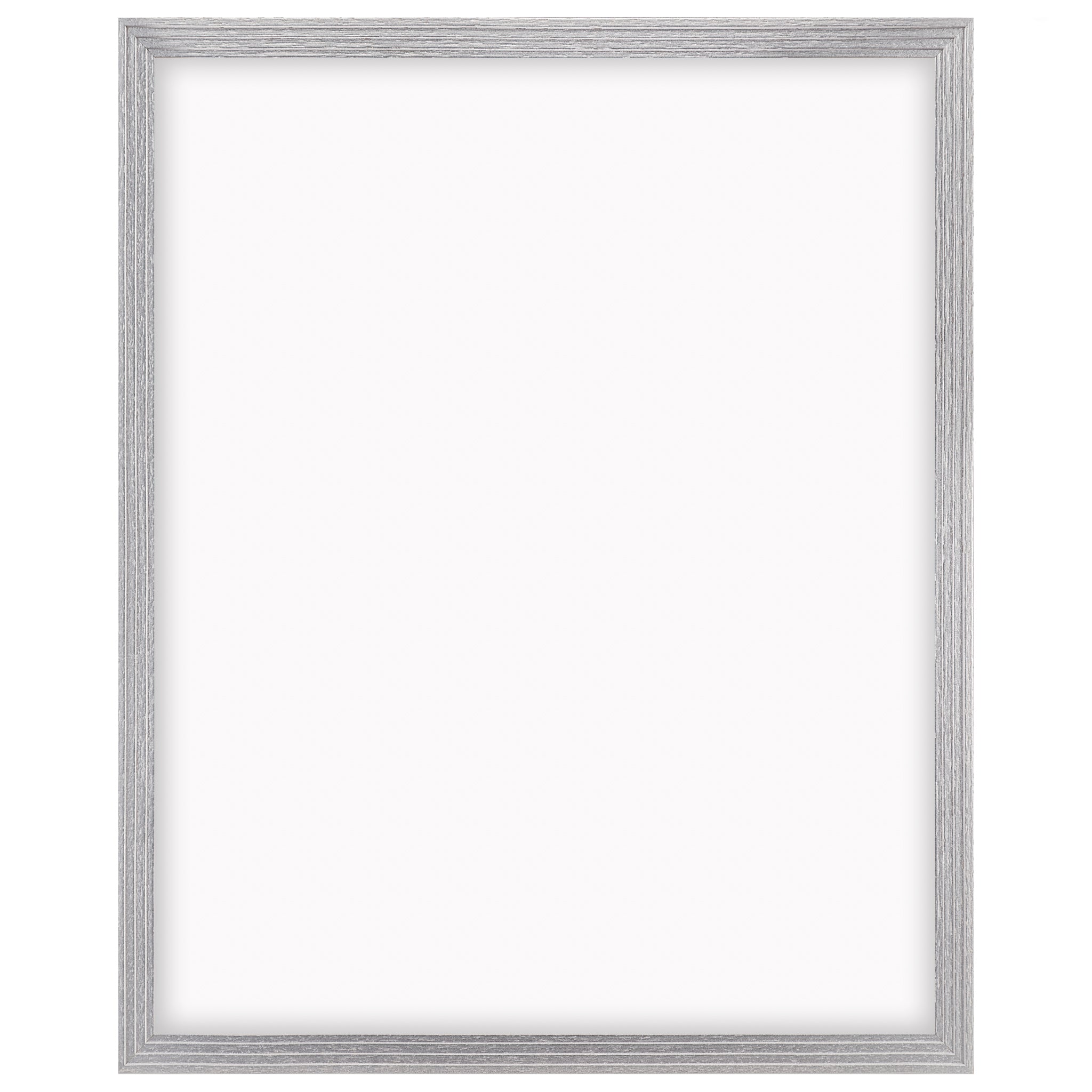 DÖRR Echtholz-Bilderrahmen Aurora in Silber mit breiter Rahmenleiste in Stufenoptik und Acrylscheibe