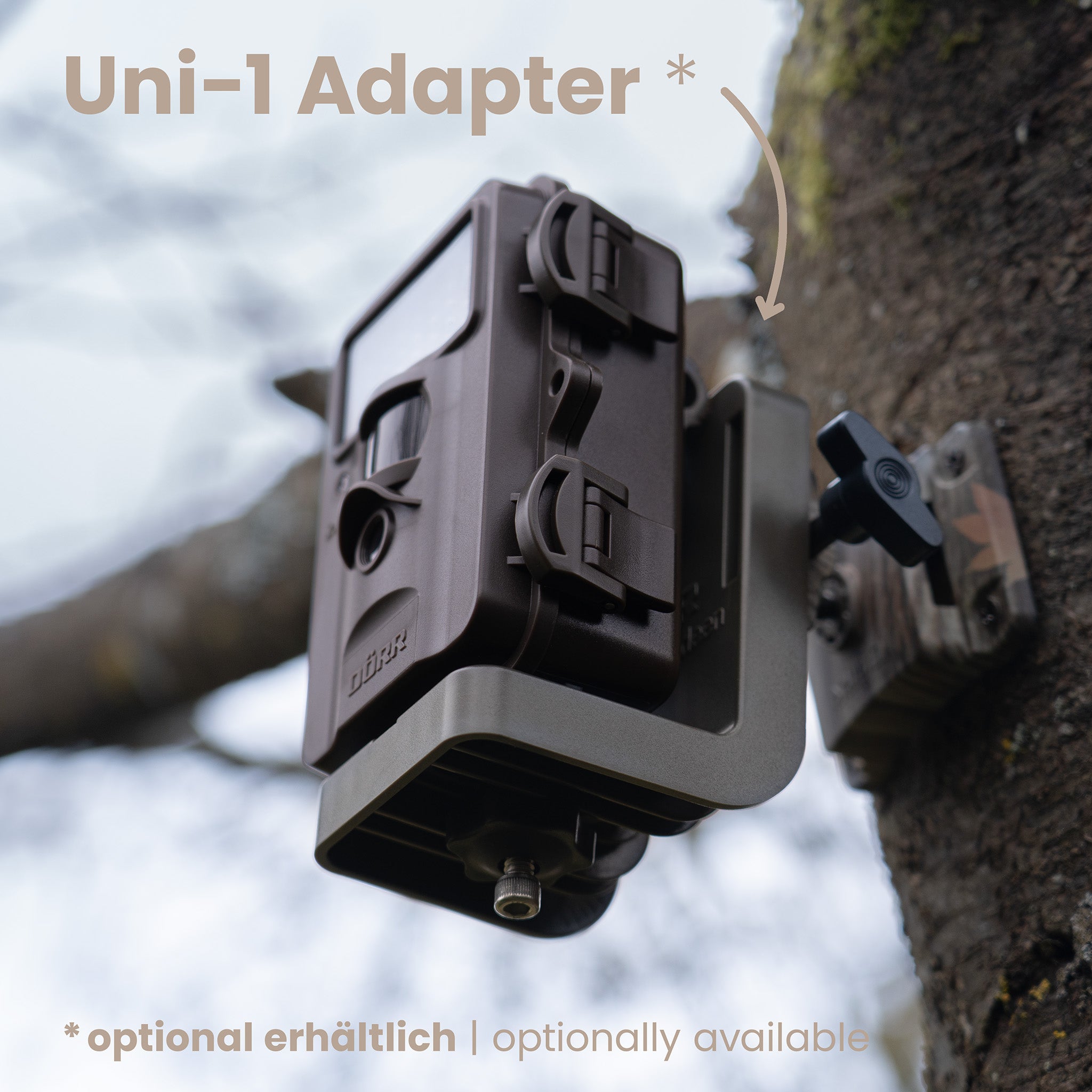 DÖRR Wildkamera Haltesystem mit optionalem Uni-1 Adapter zur Befestigung von DÖRR SnapShot Mini Kameras