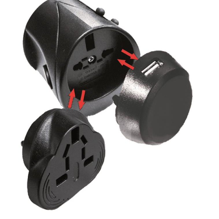 World Travel Adapter 1 with USB Charger black