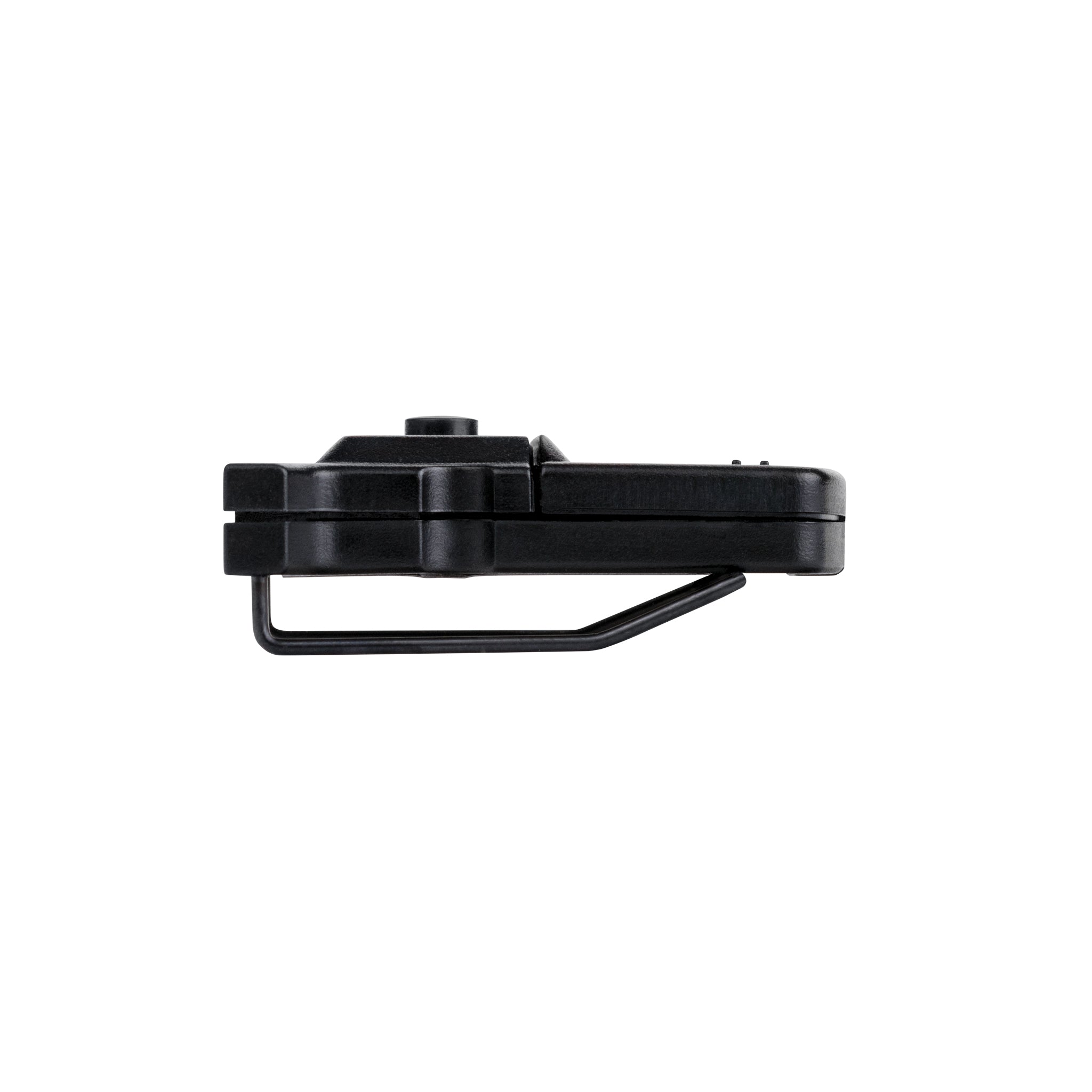 DÖRR Micro LED Clip-Leuchte in Schwarz, Seitenansicht mit 5 LEDs und stabilem Metallclip für Schildkappe, Hut oder Mütze
