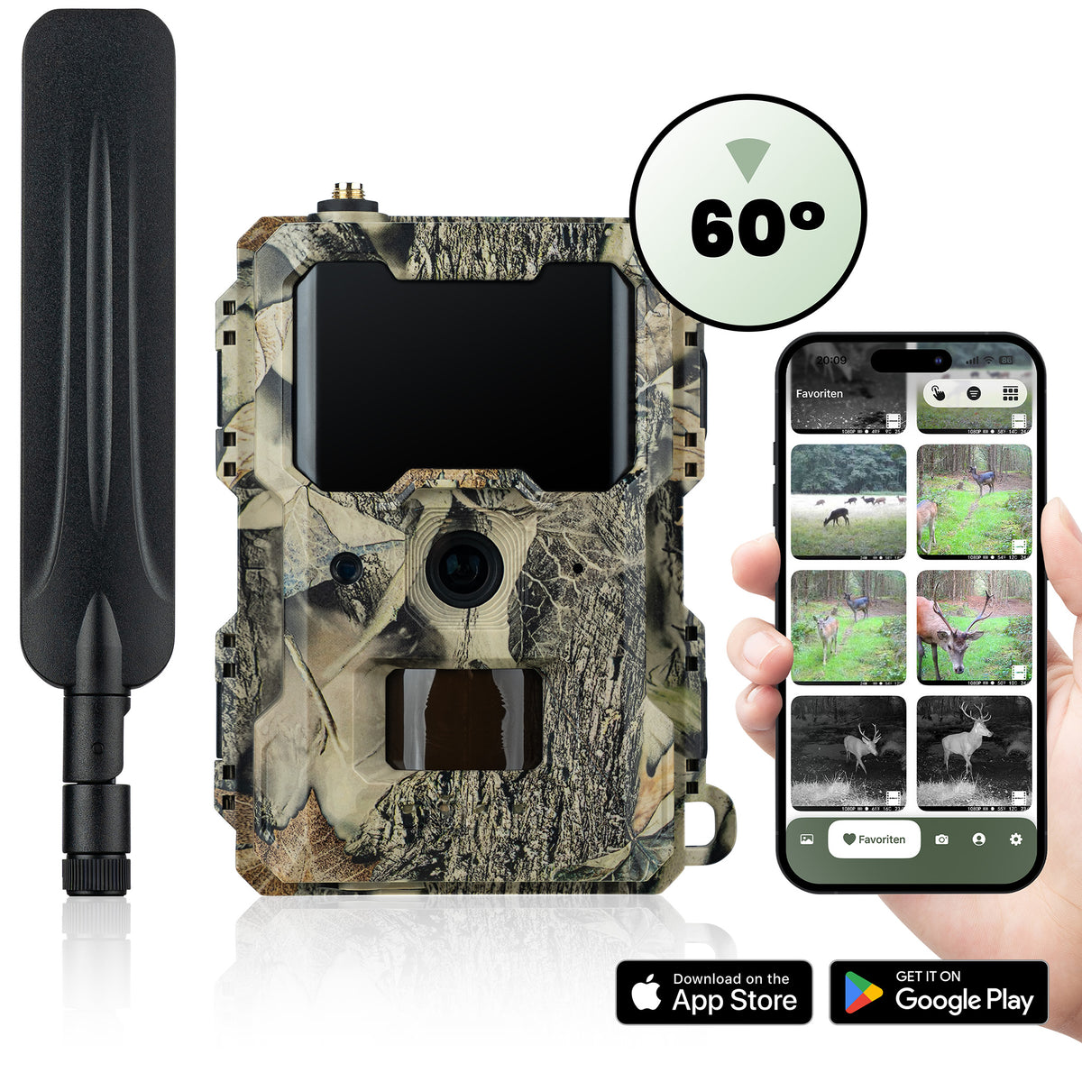 Wildkamera Cloud Mini 4G - Simlockfrei, APP, Akku- oder Batteriebetrieb – Batterien (AA) / Einzeln