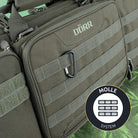 DÖRR ProTac Langwaffentasche oliv, Detailansicht der Außentaschen mit MOLLE-Befestigungsschlaufen