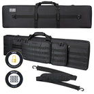 DÖRR ProTac Langwaffentasche schwarz mit MOLLE-System, Außentaschen und Schultergurt, Vorder- und Rückansicht der taktischen Gewehrtasche