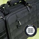 DÖRR ProTac Langwaffentasche schwarz, Detailansicht der Außentaschen mit MOLLE-Befestigungsschlaufen