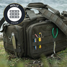 DÖRR ProTac Waffentasche oliv mit MOLLE-System und Außentaschen, taktische Kurzwaffentasche im Outdoor-Einsatz mit Angelzubehör
