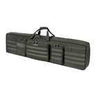 DÖRR ProTac Doppel-Gewehrtasche oliv mit MOLLE-System und mehreren Außentaschen, taktische Langwaffentasche in Schrägansicht