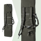 DÖRR ProTac Doppel-Gewehrtasche oliv, Rückansicht mit verstaubaren Rucksackgurten, Tragegriff und Namensschildfach