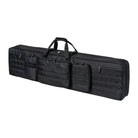 DÖRR ProTac Doppel-Gewehrtasche schwarz mit MOLLE-System und mehreren Außentaschen, taktische Langwaffentasche in Schrägansicht