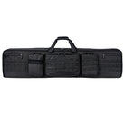 DÖRR ProTac taktische Doppel-Langwaffentasche schwarz für zwei Gewehre mit MOLLE-System und mehreren Außentaschen, Frontansicht