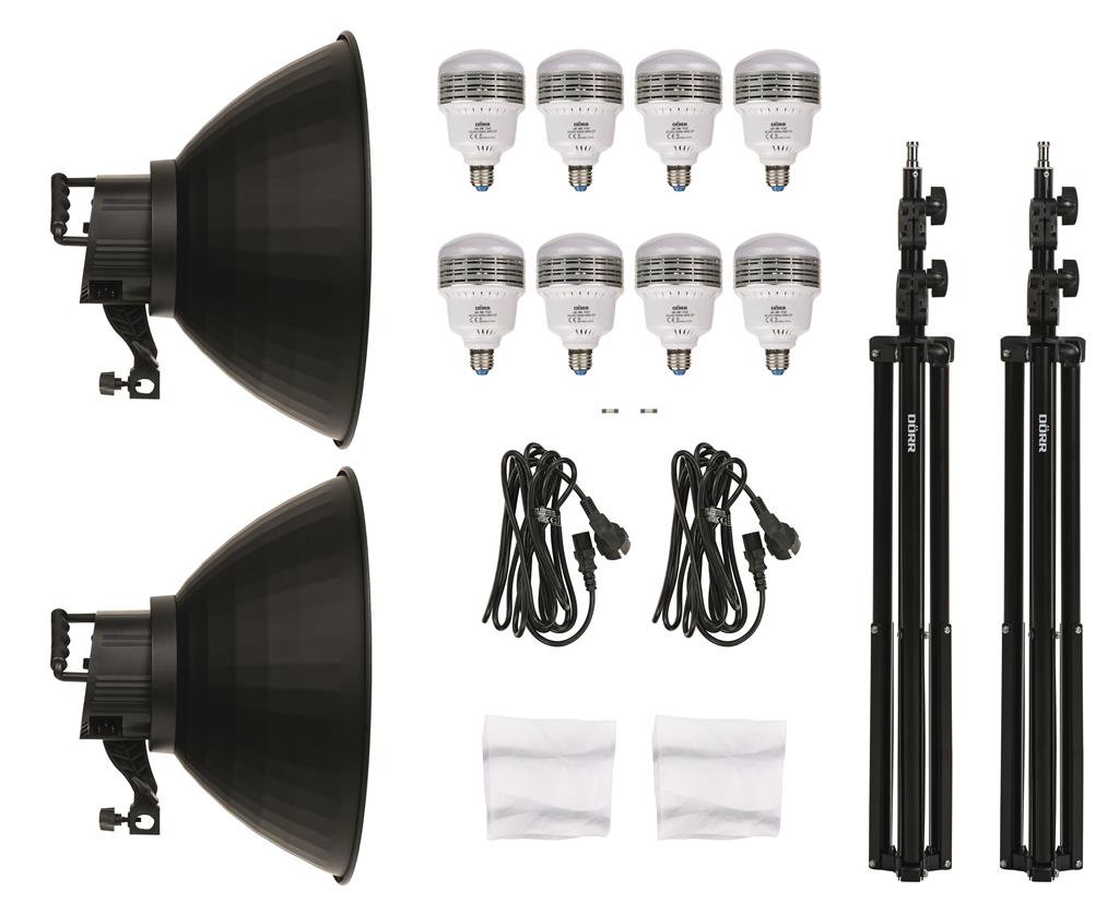 LED Dauerlicht DL-400 – 2 Stück - á 4x25W Birnen