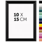 DÖRR Holz-Bilderrahmen Aqua schwarz für 10 x 15 cm, geradlinige, moderne Leiste mit Übersicht der 14 Farbvarianten