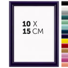 DÖRR Holz-Bilderrahmen Aqua lila für 10 x 15 cm, geradlinige, moderne Leiste mit Übersicht der 14 Farbvarianten