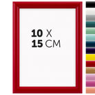 DÖRR Holz-Bilderrahmen Aqua rot für 10 x 15 cm, geradlinige, moderne Leiste mit Übersicht der 14 Farbvarianten