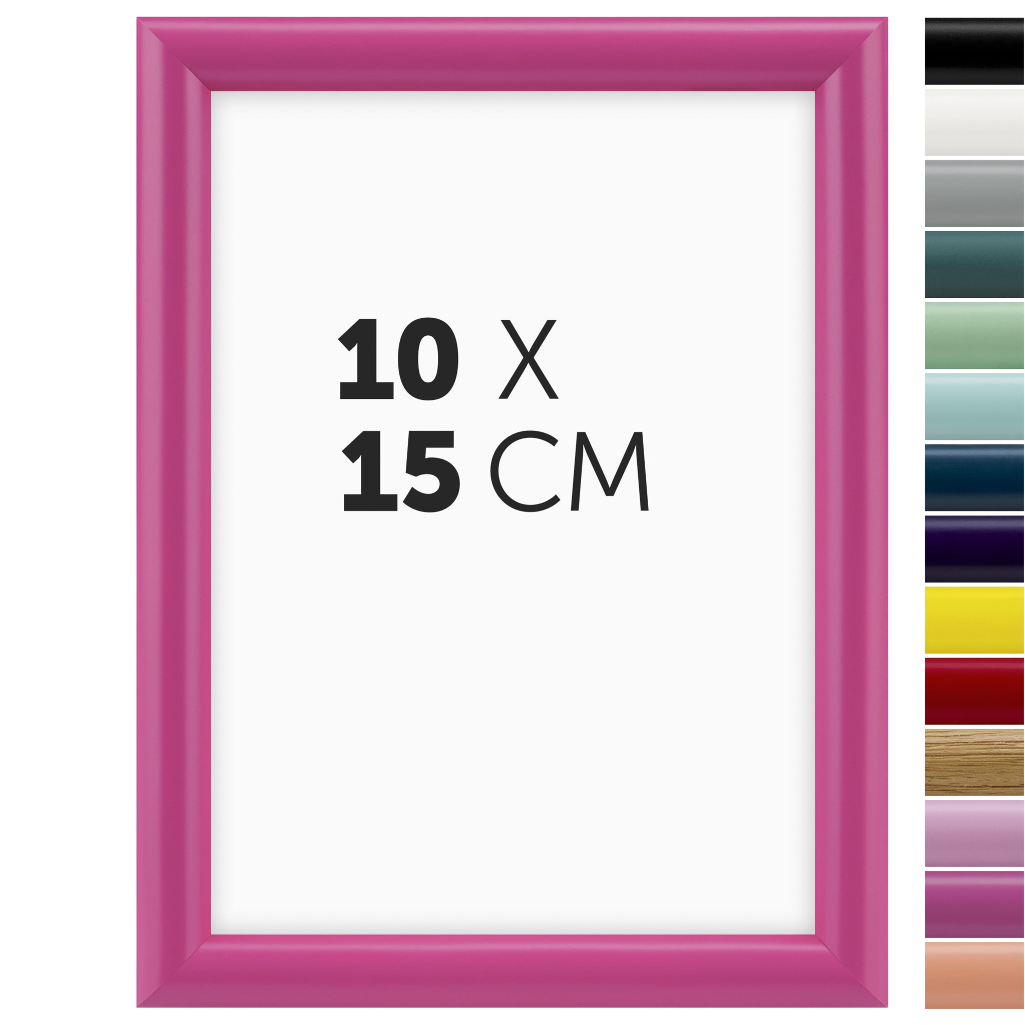 DÖRR Holz-Bilderrahmen Aqua pink für 10 x 15 cm, geradlinige, moderne Leiste mit Übersicht der 14 Farbvarianten