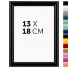 DÖRR Holz-Bilderrahmen Aqua schwarz für 13 x 18 cm, geradlinige, moderne Leiste mit Übersicht der 14 Farbvarianten