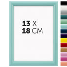 DÖRR Holz-Bilderrahmen Aqua mintgrün für 13 x 18 cm, geradlinige, moderne Leiste mit Übersicht der 14 Farbvarianten