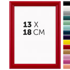 DÖRR Holz-Bilderrahmen Aqua rot für 13 x 18 cm, geradlinige, moderne Leiste mit Übersicht der 14 Farbvarianten