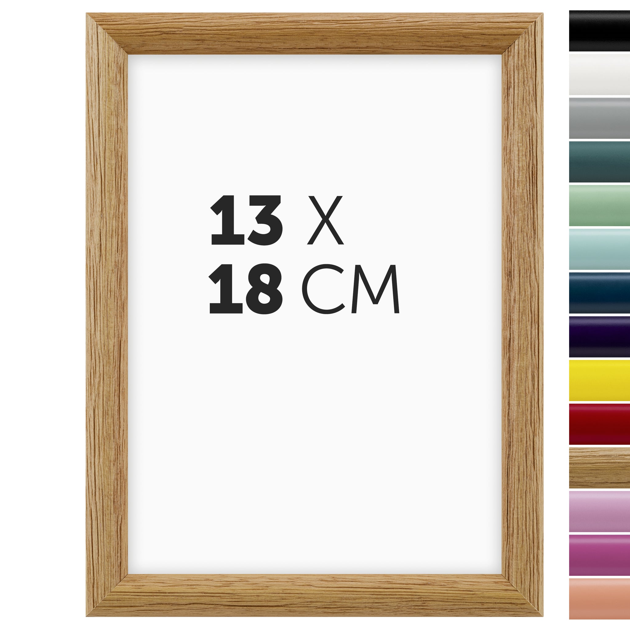 DÖRR Holz-Bilderrahmen Aqua natur für 13 x 18 cm, geradlinige, moderne Leiste mit Übersicht der 14 Farbvarianten