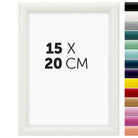 DÖRR Holz-Bilderrahmen Aqua weiß für 15 x 20 cm, geradlinige, moderne Leiste mit Übersicht der 14 Farbvarianten