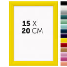 DÖRR Holz-Bilderrahmen Aqua gelb für 15 x 20 cm, geradlinige, moderne Leiste mit Übersicht der 14 Farbvarianten