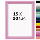 DÖRR Holz-Bilderrahmen Aqua rosa für 15 x 20 cm, geradlinige, moderne Leiste mit Übersicht der 14 Farbvarianten