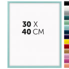 DÖRR Holz-Bilderrahmen Aqua mintgrün für 30 x 40 cm, geradlinige, moderne Leiste mit Übersicht der 14 Farbvarianten