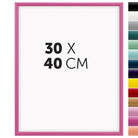 DÖRR Holz-Bilderrahmen Aqua pink für 30 x 40 cm, geradlinige, moderne Leiste mit Übersicht der 14 Farbvarianten
