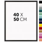 DÖRR Holz-Bilderrahmen Aqua schwarz für 40 x 50 cm, geradlinige, moderne Leiste mit Übersicht der 14 Farbvarianten