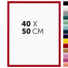 DÖRR Holz-Bilderrahmen Aqua rot  für 40 x 50 cm, geradlinige, moderne Leiste mit Übersicht der 14 Farbvarianten