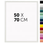 DÖRR Holz-Bilderrahmen Aqua weiß für 50 x 70 cm, geradlinige, moderne Leiste mit Übersicht der 14 Farbvarianten