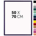 DÖRR Holz-Bilderrahmen Aqua lila für 50 x 70 cm, geradlinige, moderne Leiste mit Übersicht der 14 Farbvarianten