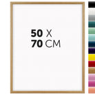 DÖRR Holz-Bilderrahmen Aqua natur für 50 x 70 cm, geradlinige, moderne Leiste mit Übersicht der 14 Farbvarianten