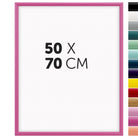 DÖRR Holz-Bilderrahmen Aqua pink für 50 x 70 cm, geradlinige, moderne Leiste mit Übersicht der 14 Farbvarianten