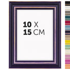 DÖRR Holz-Bilderrahmen Boho in Lila im Vintage-Stil, mit Bildformat 10x15 cm und Detailansicht der vierzehn Farbvarianten