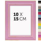 DÖRR Holz-Bilderrahmen Boho in Rosa im Vintage-Stil, mit Bildformat 10x15 cm und Detailansicht der vierzehn Farbvarianten