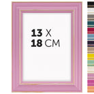 DÖRR Holz-Bilderrahmen Boho in Rosa im Vintage-Stil, mit Bildformat 13x18 cm und Detailansicht der vierzehn Farbvarianten