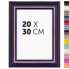 DÖRR Holz-Bilderrahmen Boho in Lila im Vintage-Stil, mit Bildformat 20x30 cm und Detailansicht der vierzehn Farbvarianten